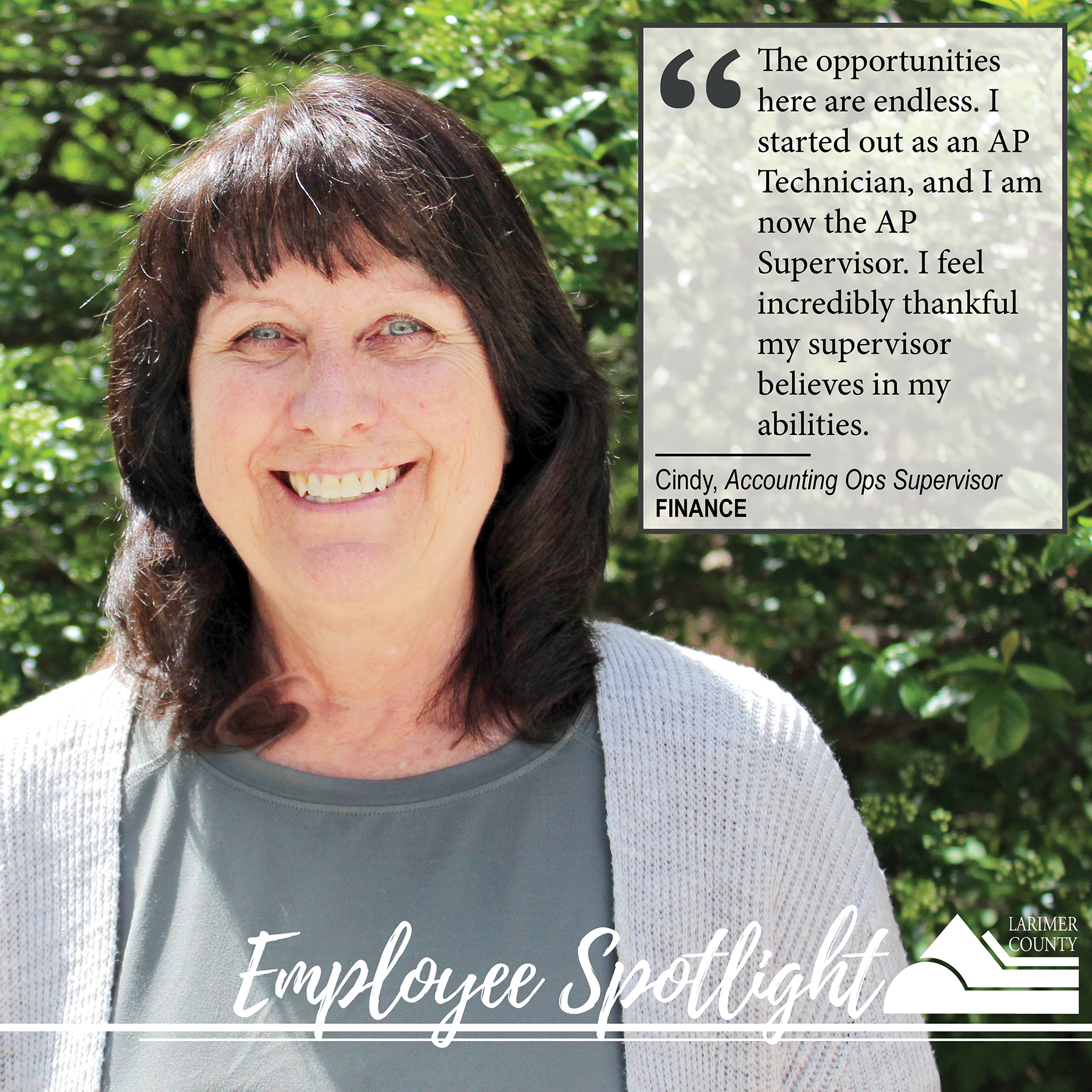 Image 17: "The opportunities here are endless. I started out as an AP Technician, and I am now the AP Supervisor. I feel incredibly thankful that my supervisor believes in my abilities."