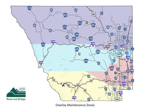 Larimer County Road Map Paved Roads | Larimer County