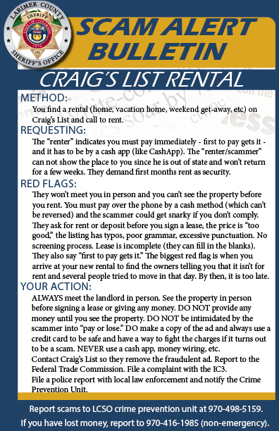 Alerta de estafa de alquiler de Craig's List Alerta de estafa de alquiler de Craig's List