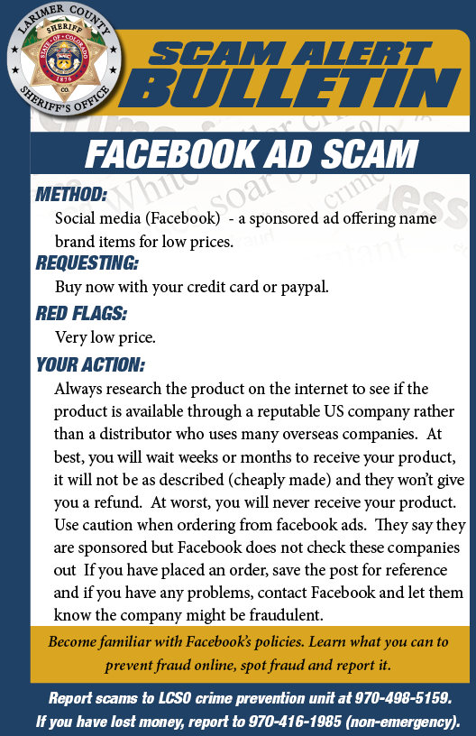 Alerta de estafa de anuncios de Facebook Alerta de estafa de anuncios de Facebook