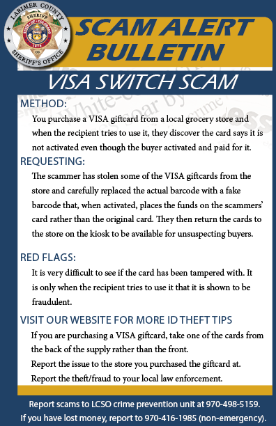 VISA Switch Scam Alert